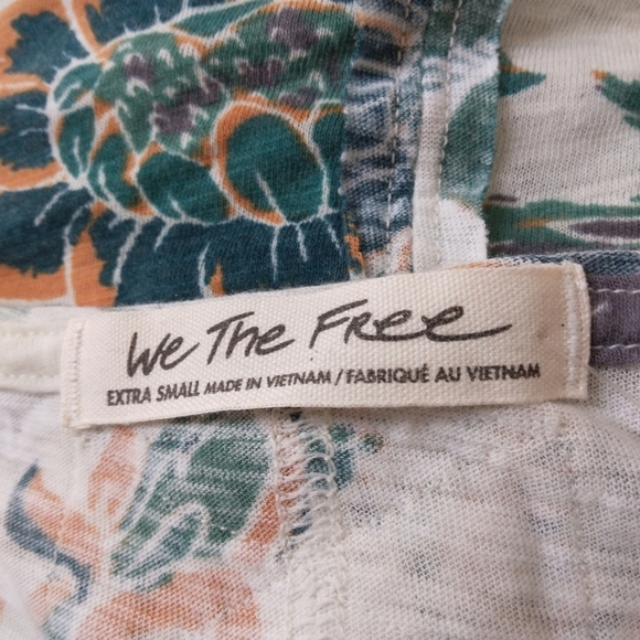 NWT FREE PEOPLE DREAMED OF YOU TEE IN TEAL COMBO XS - Picture 5 of 6